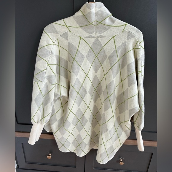 F•R•I•E•N•D•S Central Perk Argyle Open Cardigan • large 
Green Grey Cream - Picture 5 of 7
